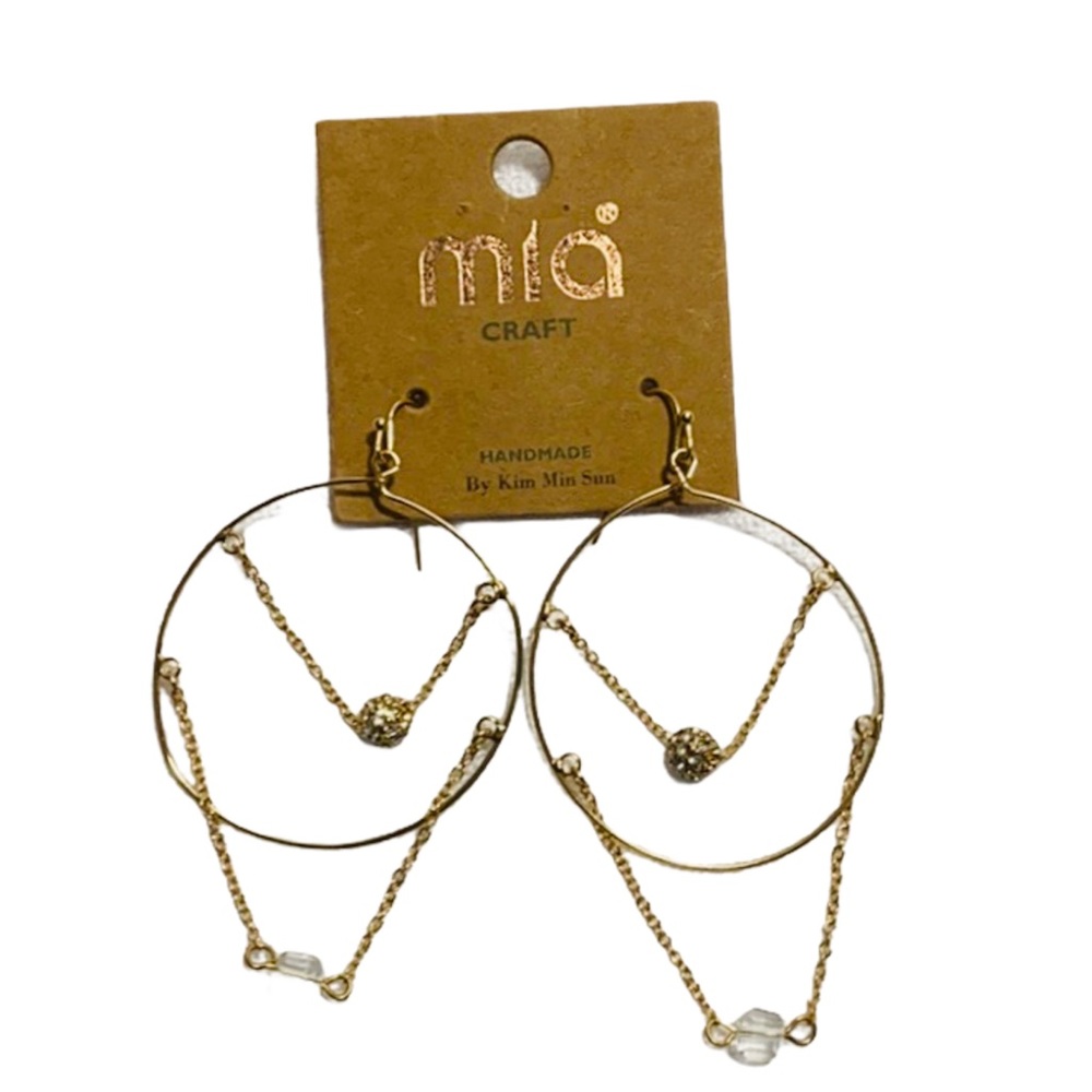 4 for $25 MIA Gold Hoop Chain Dangle Earnings